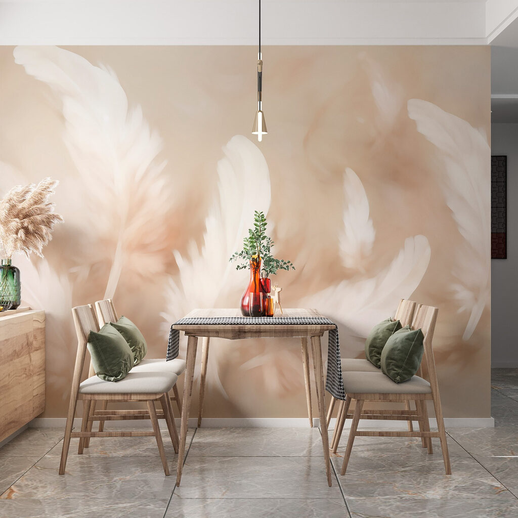 Group of white feathers