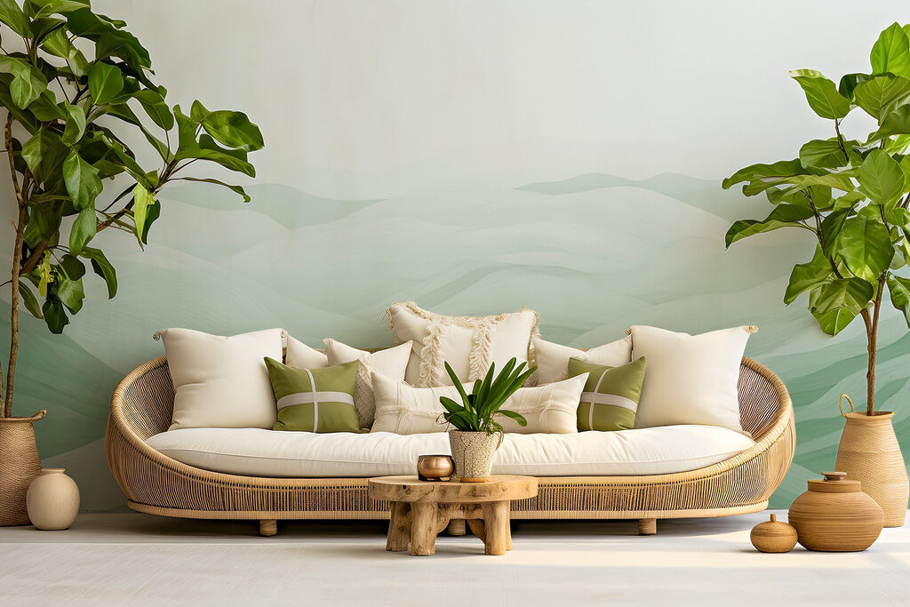 Green and white landscape