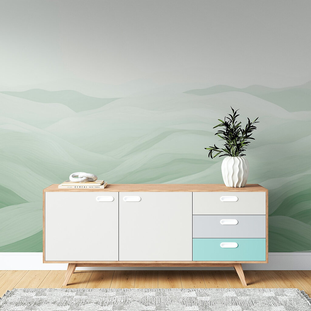 Green and white landscape