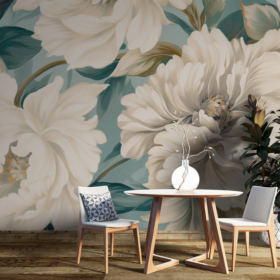 - Elegant blooms in soft hues - Elegant blooms in soft hues
