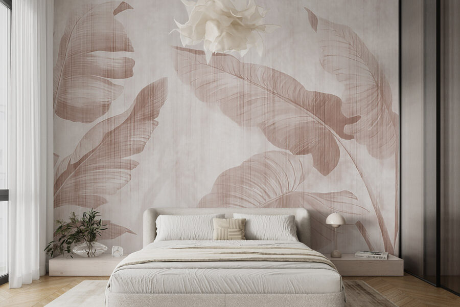 Soft tropical leaves on a muted background Soft tropical leaves on a muted background