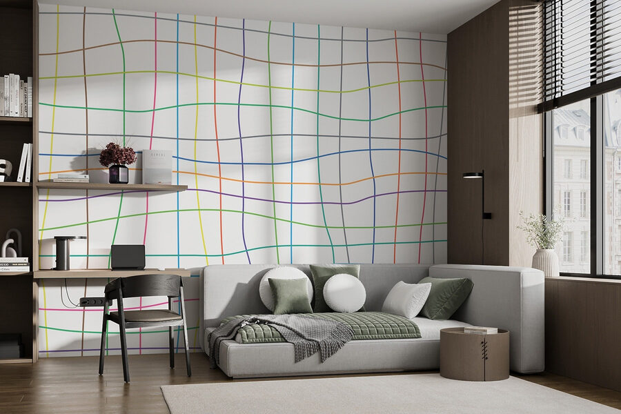 Grid of colored lines