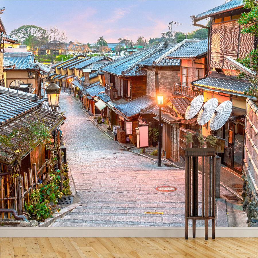 Wall murals Street with buildings and lanterns - Image 2