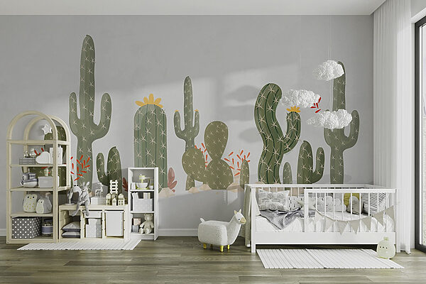Group of cactuses in a row Group of cactuses in a row
