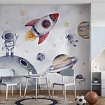 Wall mural Watercolor of space objects