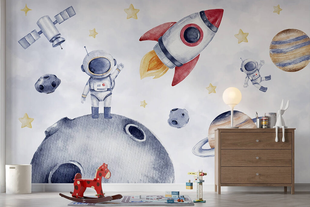 Watercolor of space objects