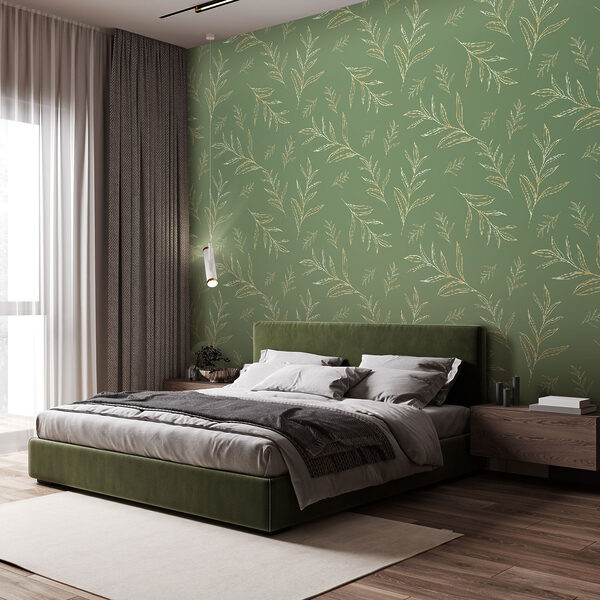 Pattern of leaves on a green background Pattern of leaves on a green background