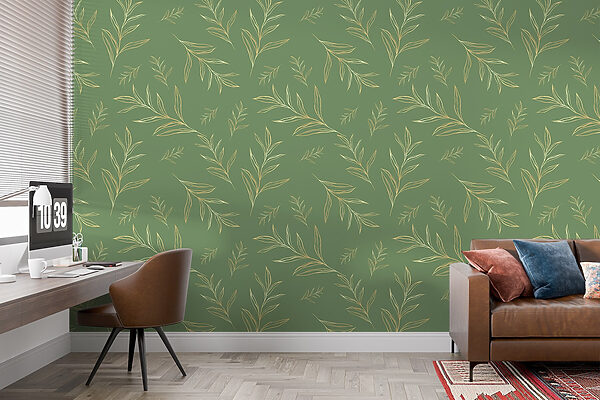 Pattern of leaves on a green background Pattern of leaves on a green background