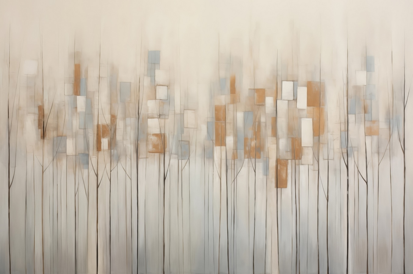 Painting of trees with squares