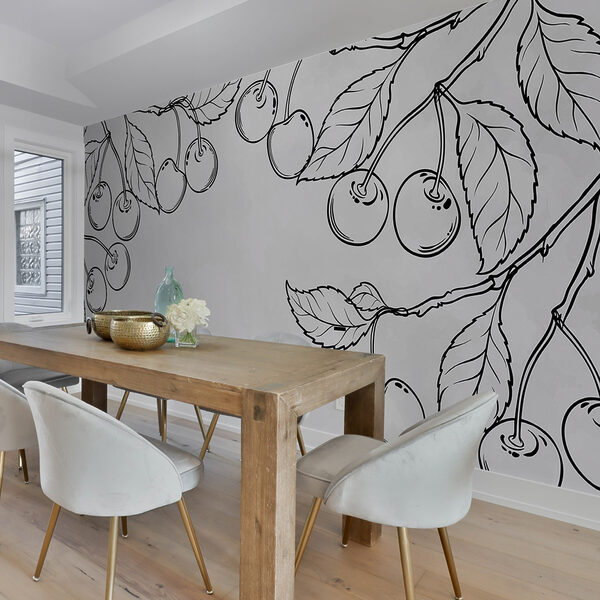 Drawing of cherries on a branch Drawing of cherries on a branch