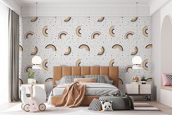 Wall murals Wall murals Pattern of colorful rainbows (SKU: u98821)