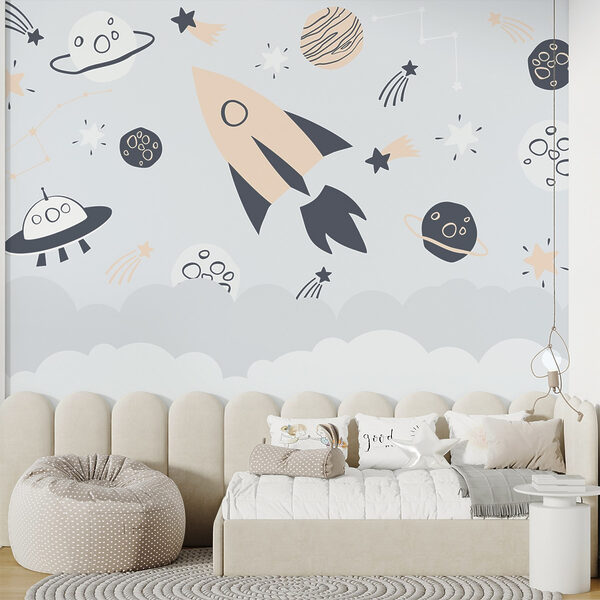 Rocket and planets in space Rocket and planets in space