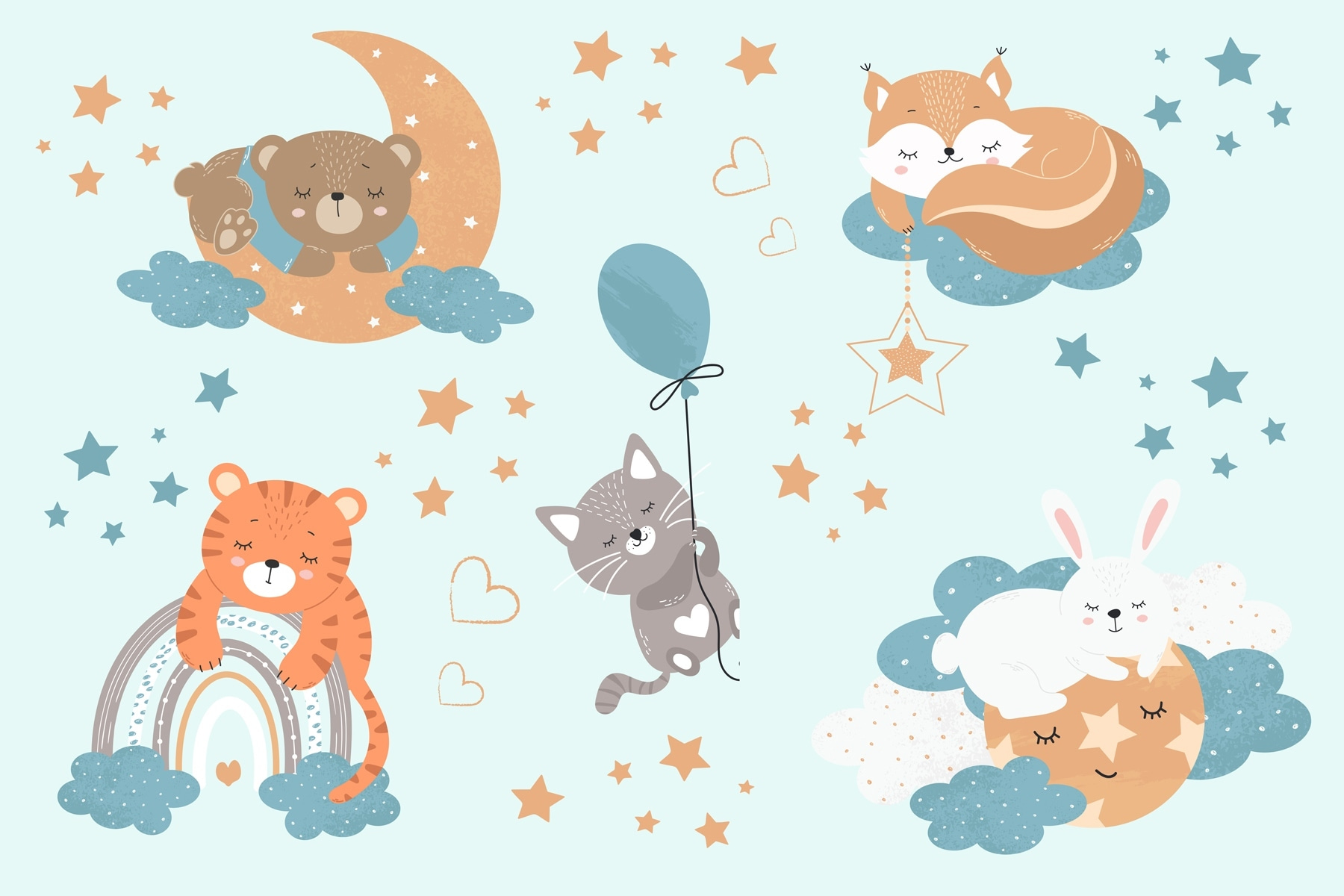 Collection of cartoon animals