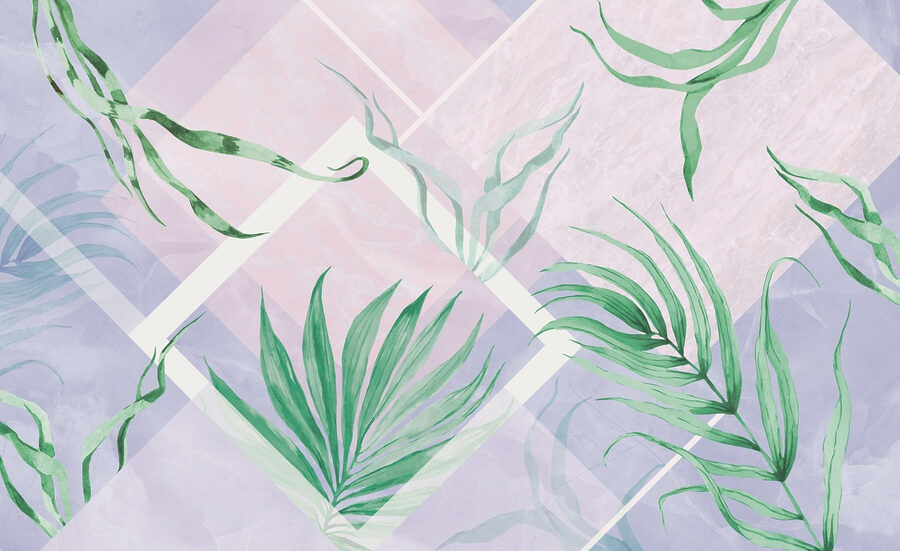 Lush leaves on a pastel background Lush leaves on a pastel background