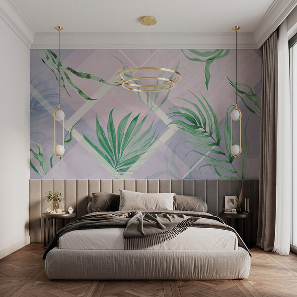 Lush leaves on a pastel background Lush leaves on a pastel background
