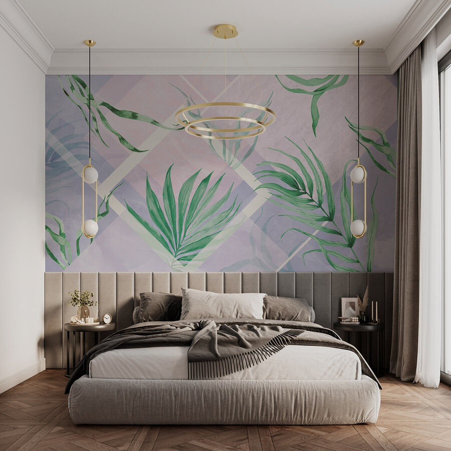 Lush leaves on a pastel background Lush leaves on a pastel background