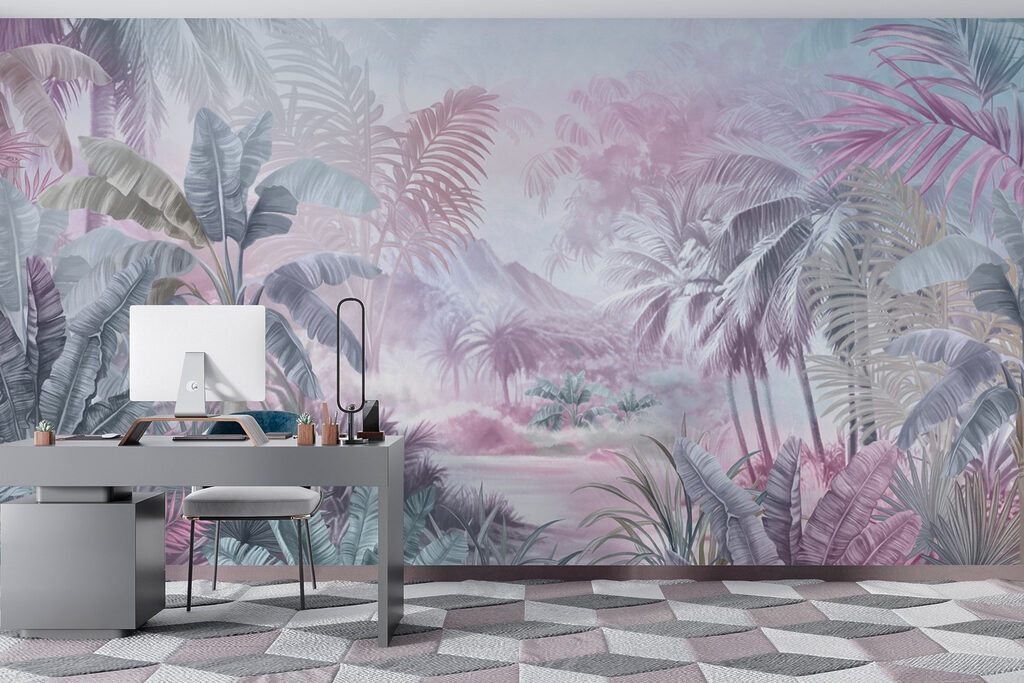 Painting of a forest with palm trees Painting of a forest with palm trees