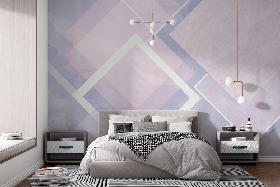 Wall murals Abstract pastel geometric design composition.