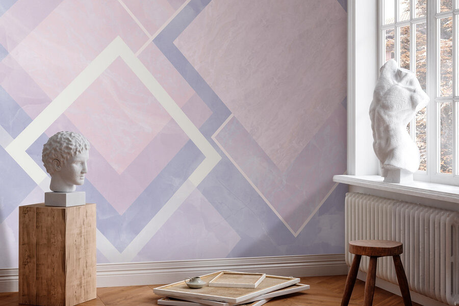 Wall murals Abstract pastel geometric design composition. - Image 3