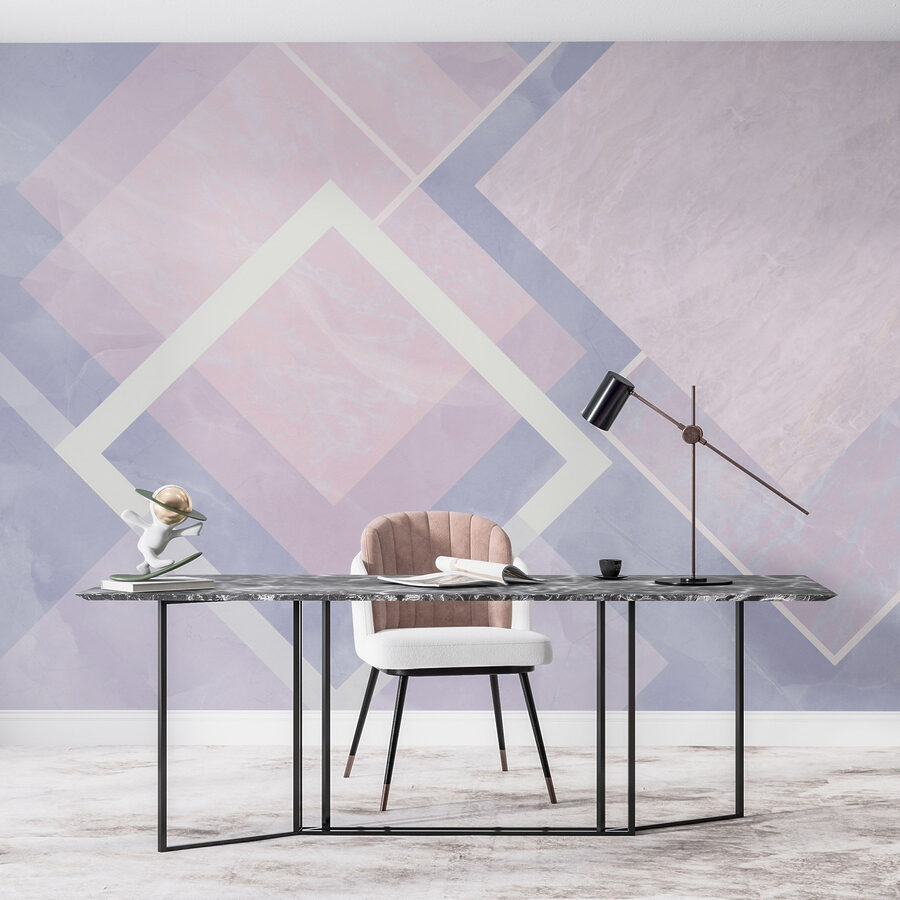 Wall murals Abstract pastel geometric design composition. - Image 4