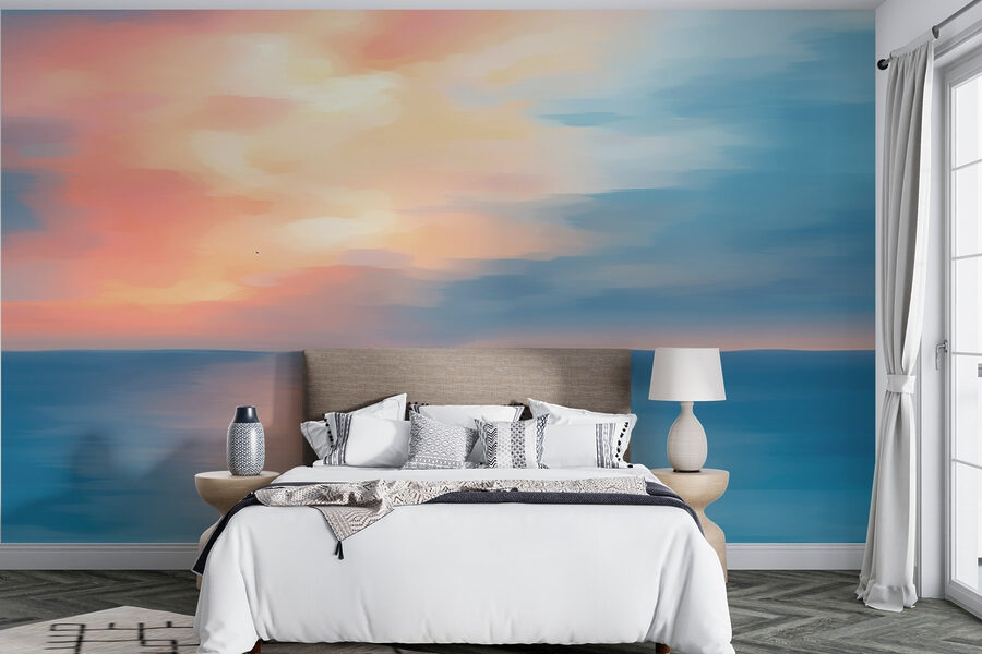 Wall murals Blue and pink sky over water - Image 2