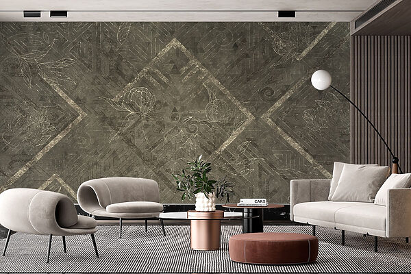 Wall murals Wall murals Grey and white patterned surface (SKU: w02079)