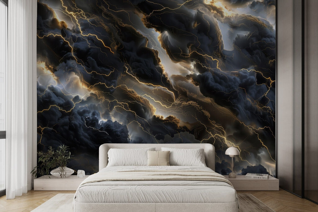 Black clouds with lightning