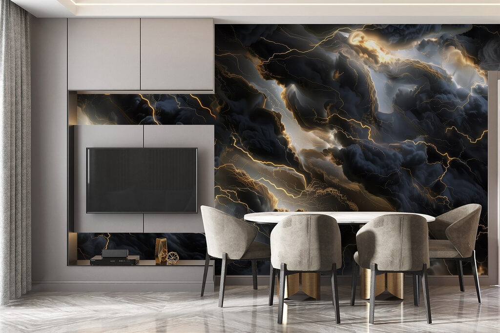 Black clouds with lightning