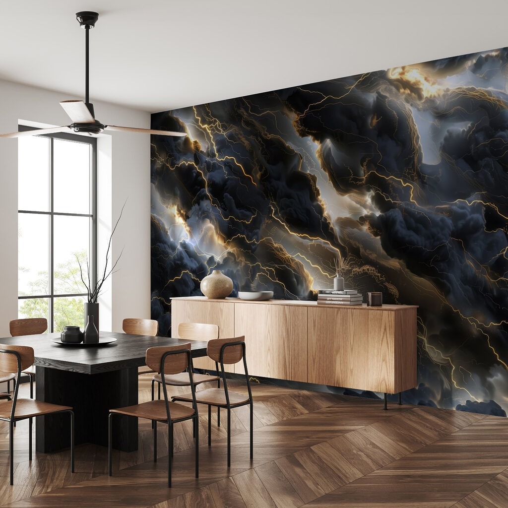 Black clouds with lightning