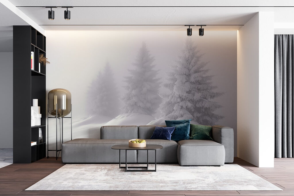 Group of trees covered in snow