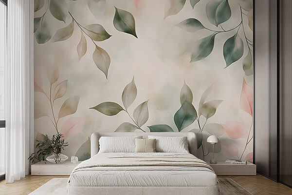 Wall murals Wall murals Serene foliage in soft hues (SKU: w02069)