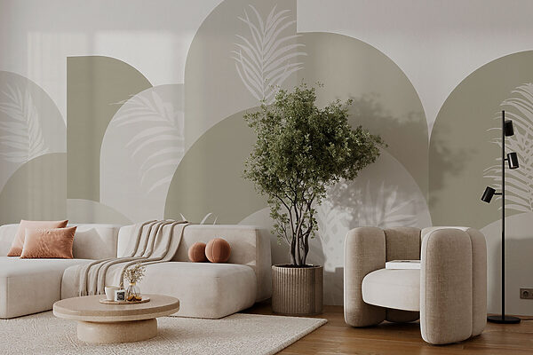Wall murals White leaves on a gray background (SKU: w02101) Wall murals Wall murals White leaves on a gray background (SKU: w02101)