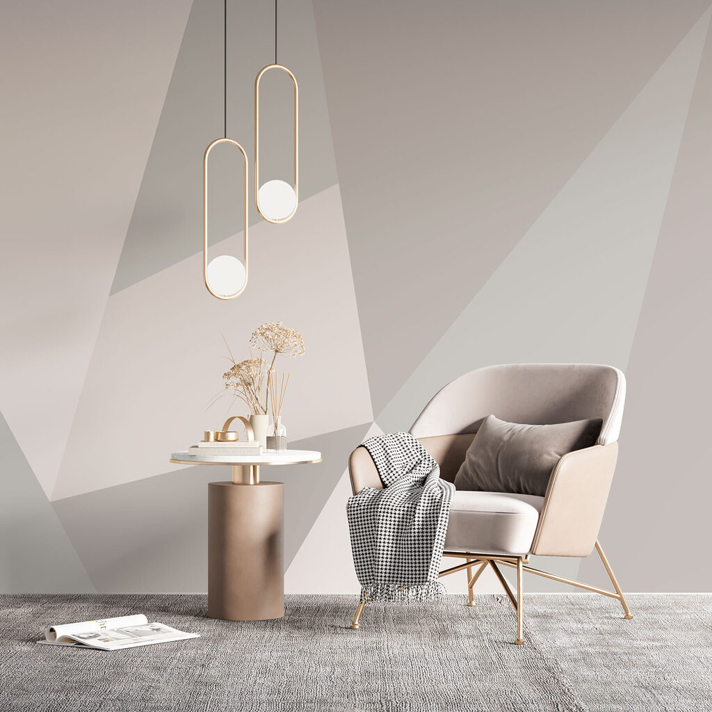 Grey and white triangle pattern