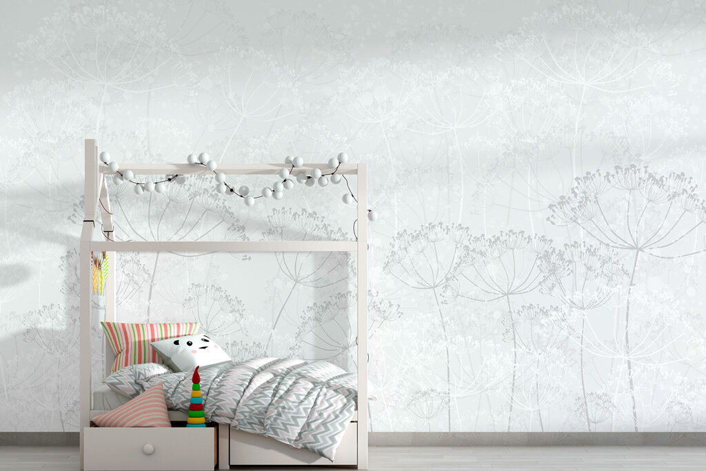 White background with flowers White background with flowers