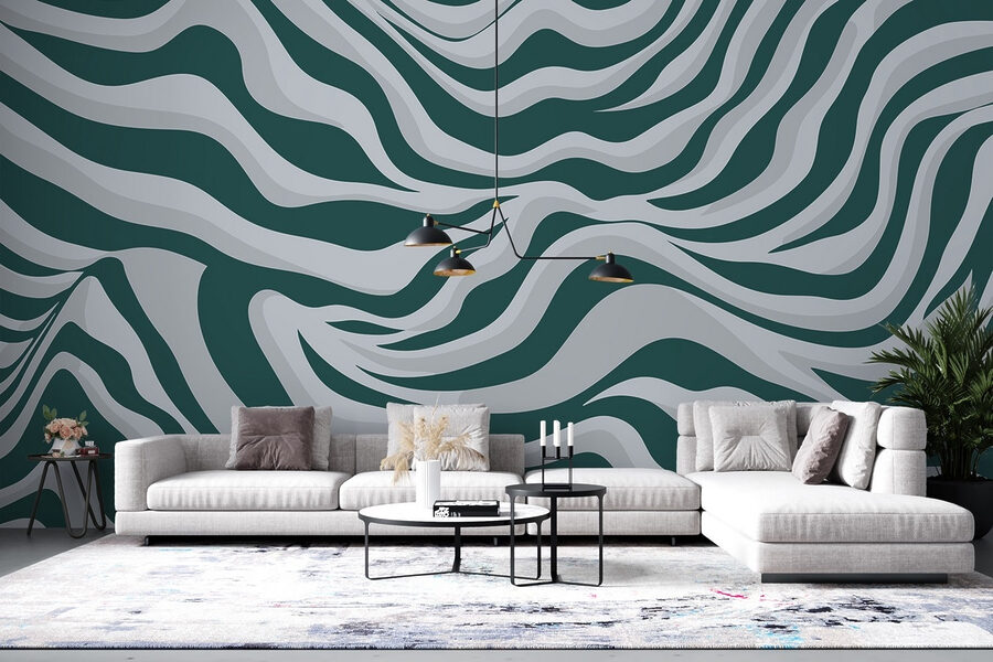 Green and white striped pattern Green and white striped pattern