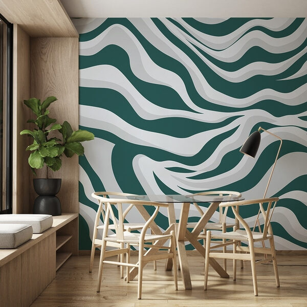 Green and white striped pattern Green and white striped pattern