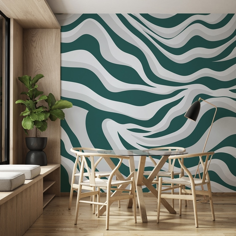 Green and white striped pattern Green and white striped pattern