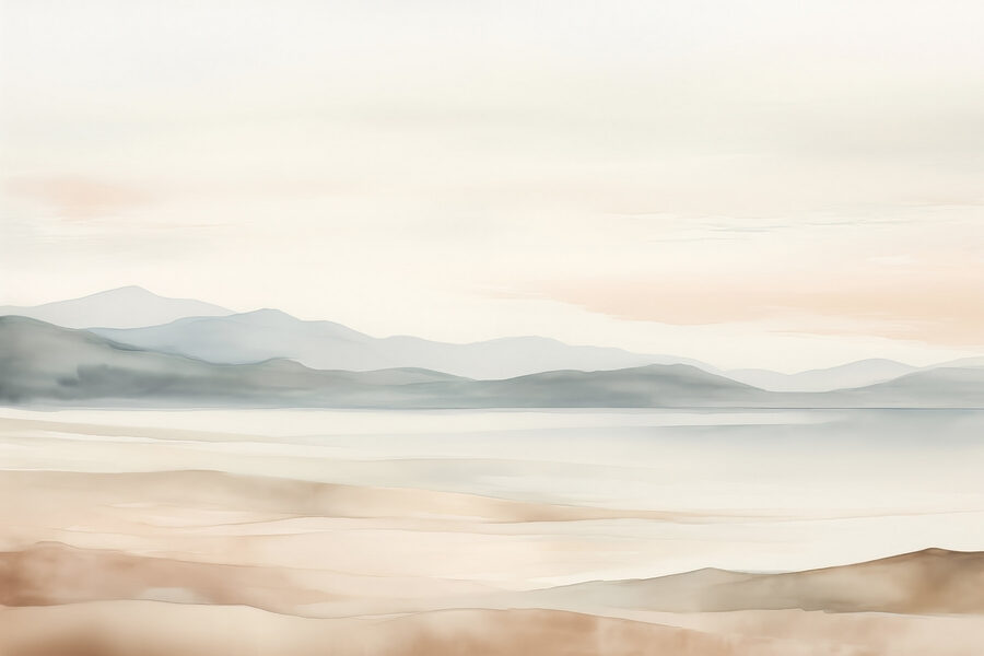 Landscape with hills and fog Landscape with hills and fog