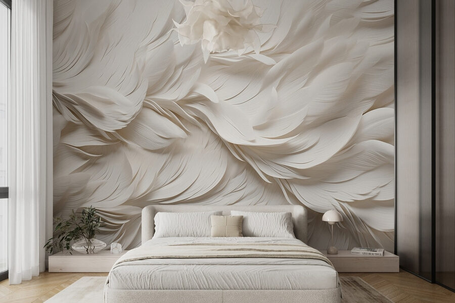 Wall murals White feathers on a surface - Image 2