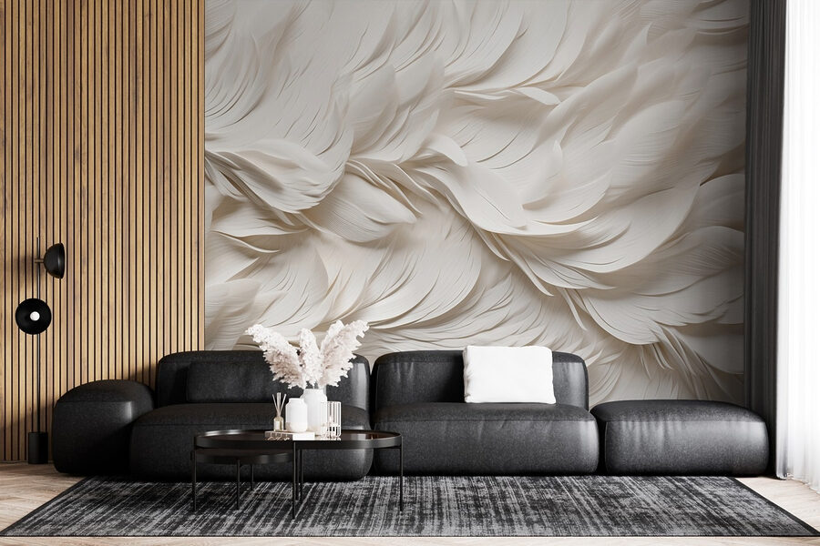 Wall murals White feathers on a surface - Image 3
