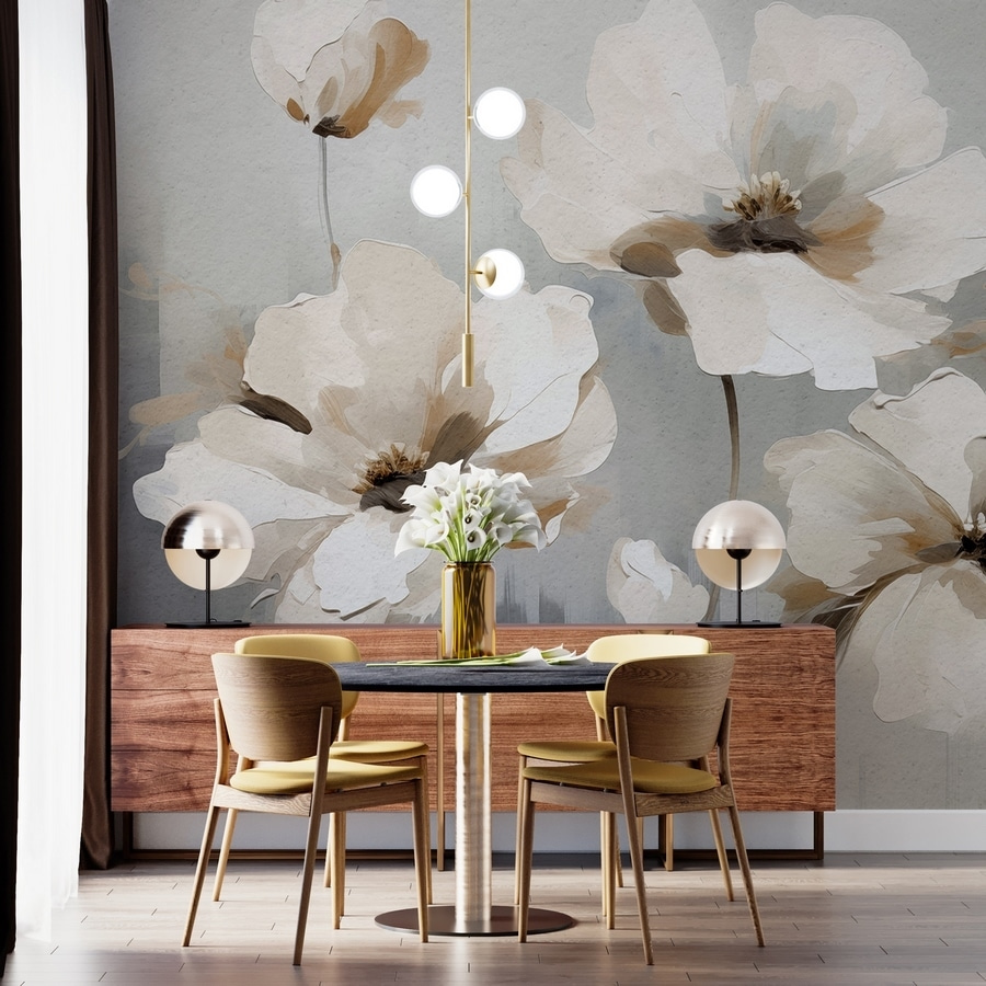 Painting of white flowers