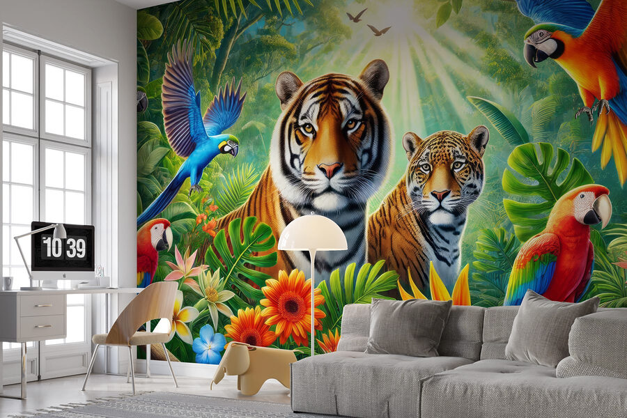 Group of animals in the jungle