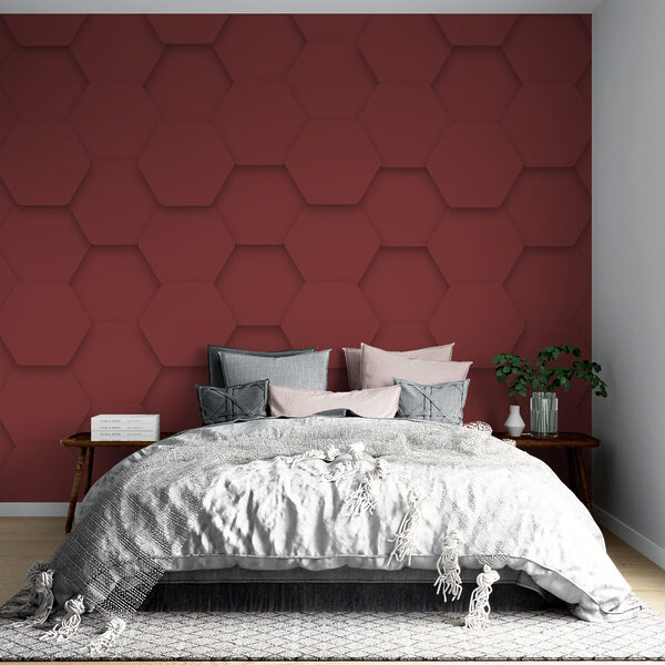 Red hexagons on a surface Red hexagons on a surface