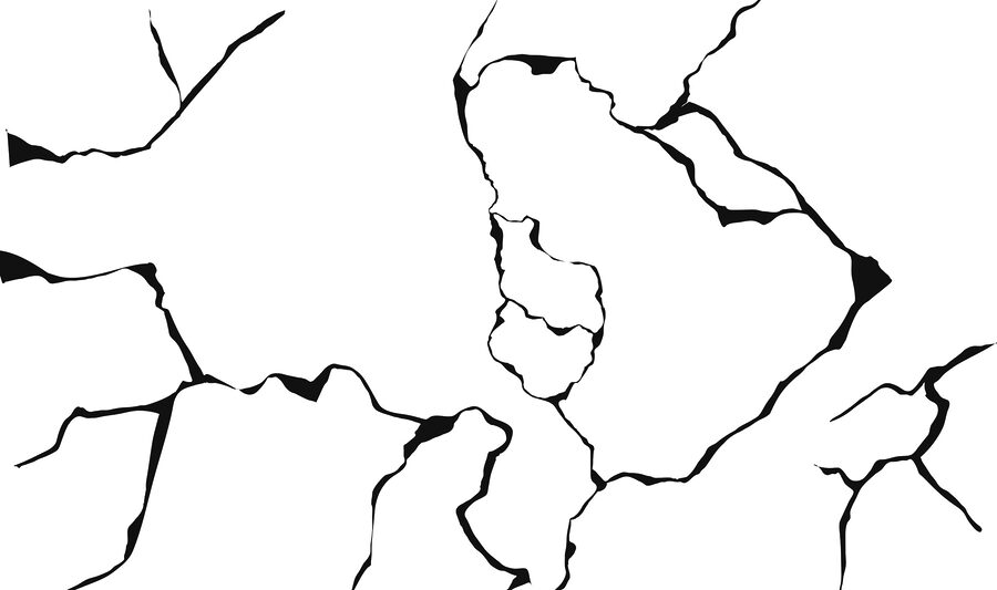 Wall murals Black and white drawing of a cracked surface - Image 3