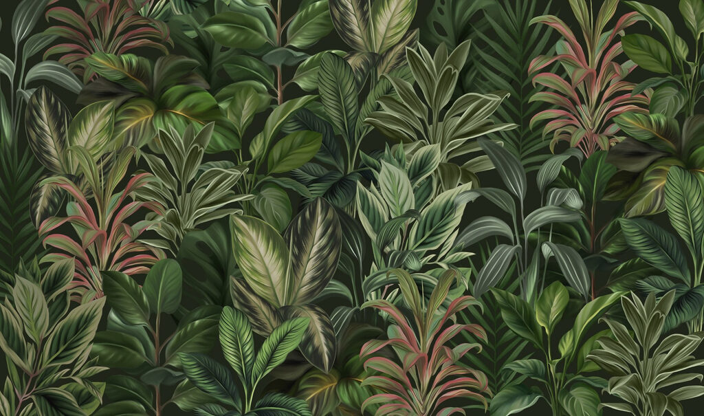 Wallpaper with many different types of leaves Wallpaper with many different types of leaves