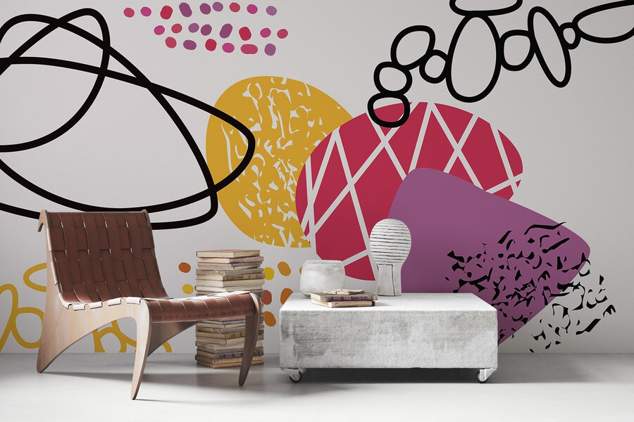 Wall murals Colorful shapes and dots - Image 2