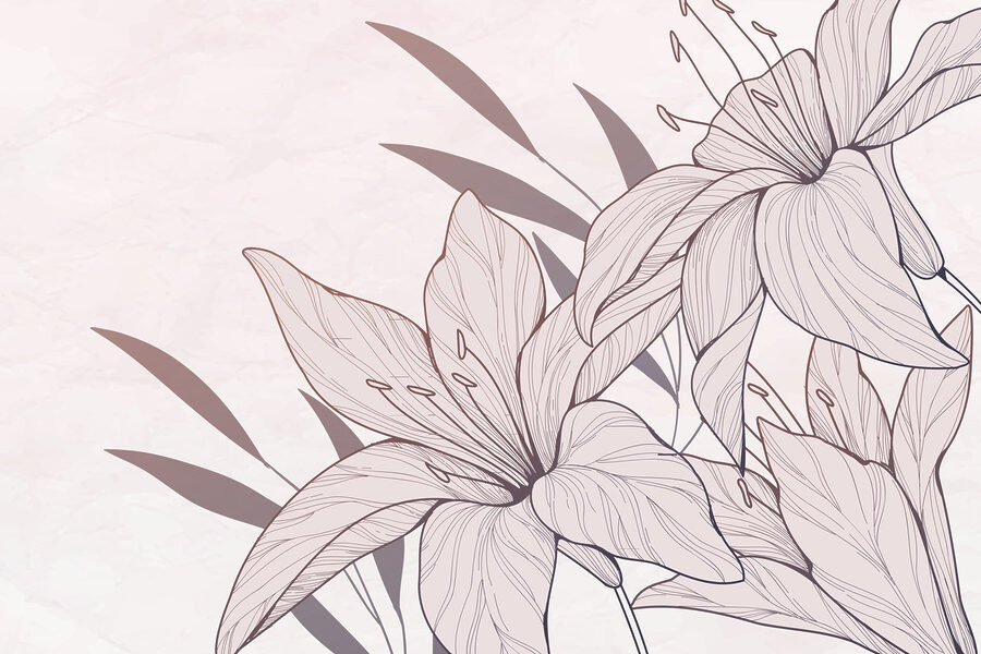 Drawing of flowers and leaves