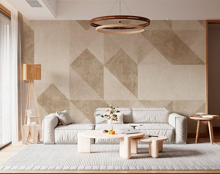 Wall murals Muted geometric pattern in soft tones - Image 2