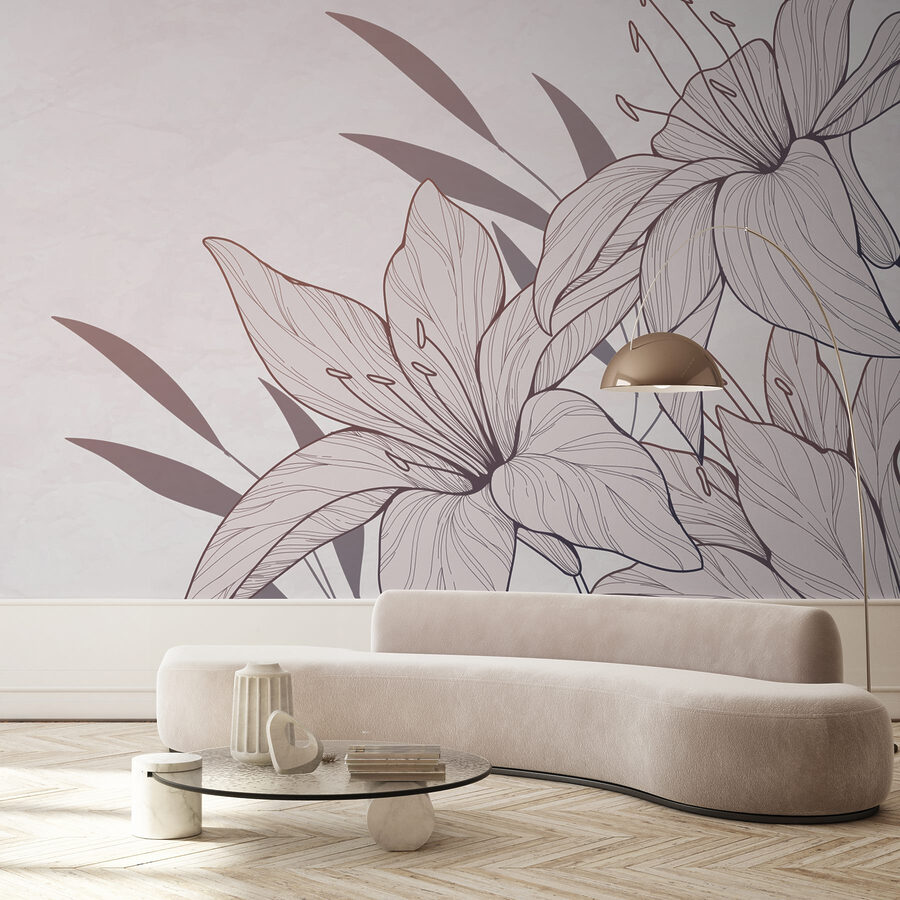 Drawing of flowers and leaves