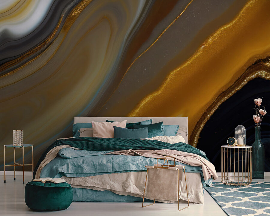 Abstract layers of rich colors.